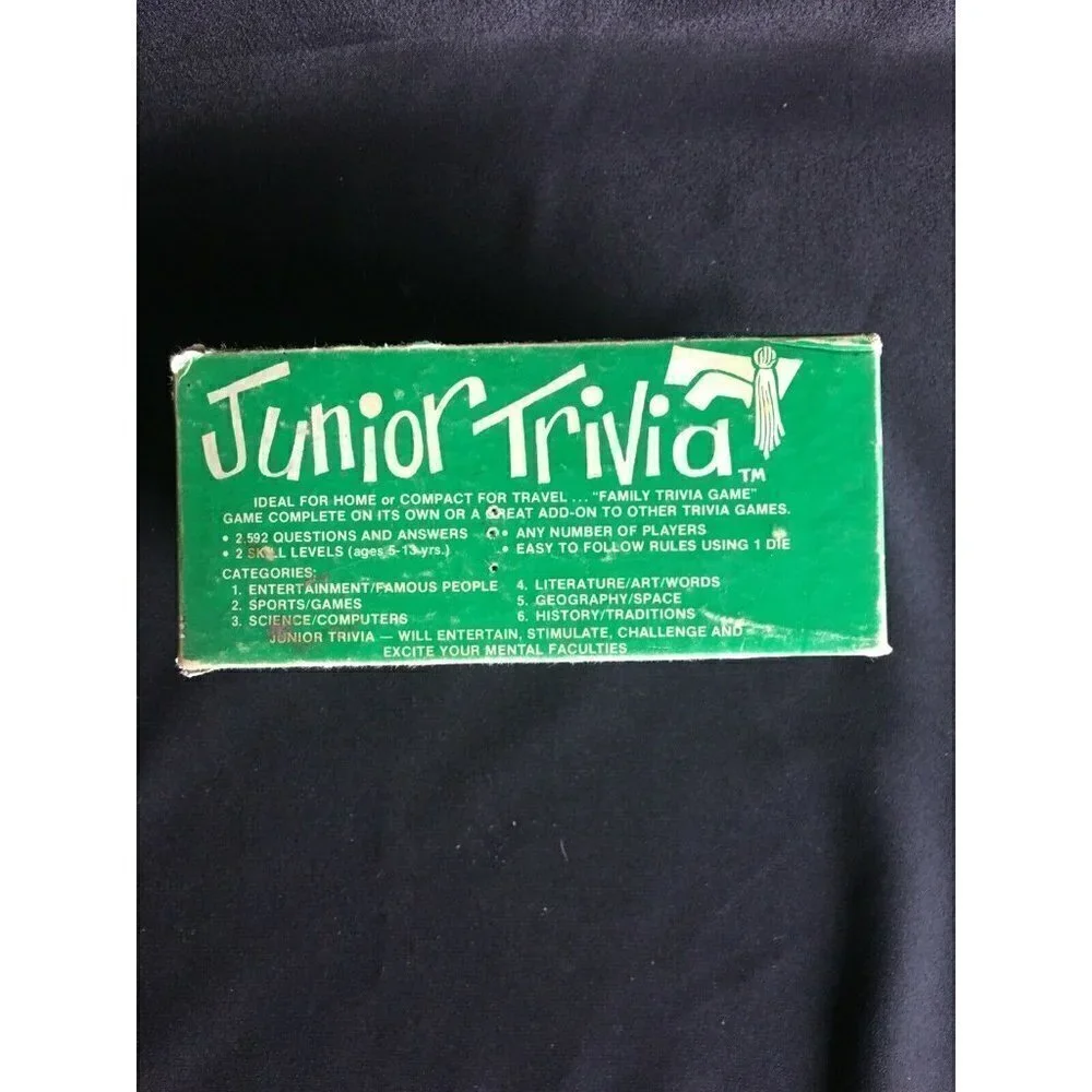 Vintage Junior Trivia Card Game  1983 Ages 5-13 & Adults! Used Trivia Pursuit